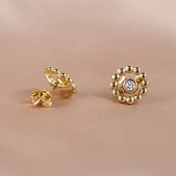 Gold earrings with removable gemstone FLOS Image