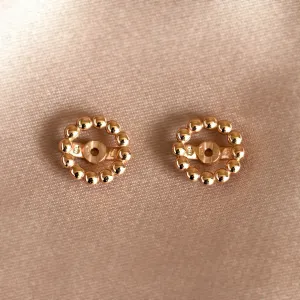 Gold earrings with removable gemstone FLOS Thumbnail