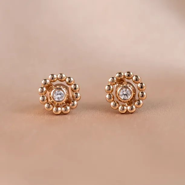 Gold earrings with removable gemstone FLOS Image