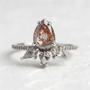 Original gold salt'n'pepper diamonds ring CROWNIAS