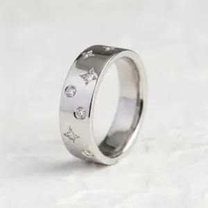 Gold wedding ring with diamonds AZRAELLA Thumbnail