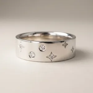 Gold wedding ring with diamonds AZRAELLA Thumbnail