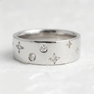 Gold wedding ring with diamonds AZRAELLA Thumbnail