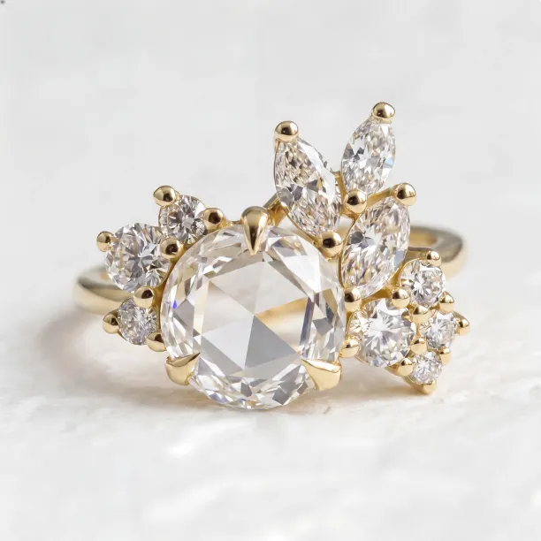 Lab grown diamond gold ring VESNA Image