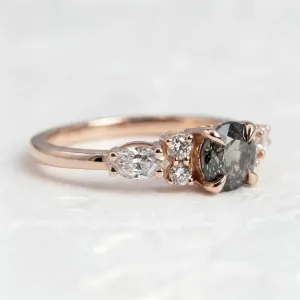 Natural green sapphire and diamond engagement ring MAIDEN MINI Thumbnail