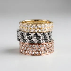 Wedding ring with black and white diamonds AYLIN