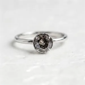 Luxury engagement ring with salt and pepper diamonds TANAQUIL