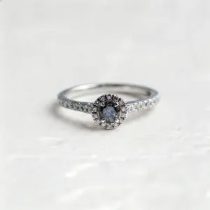 Halo engagement ring with salt and pepper diamonds MARILLA
