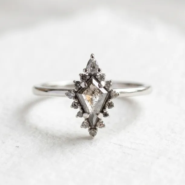 Original ring with salt'n'pepper diamond DOME Image