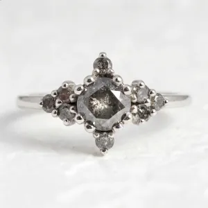 Gold salt'n'pepper diamond ring in vintage style FORTUNATO