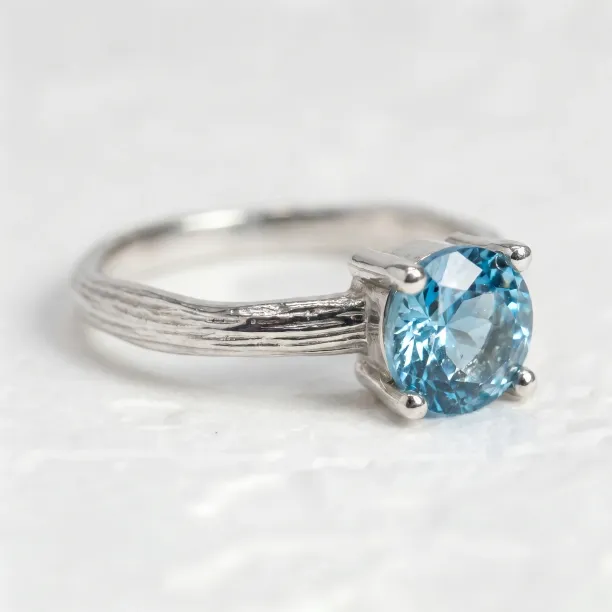 Swiss blue topaz engagement ring MONTARA Image