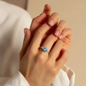 Swiss blue topaz engagement ring MONTARA Thumbnail