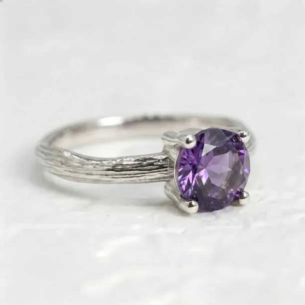Amethyst twig ring VIOLETTE Image