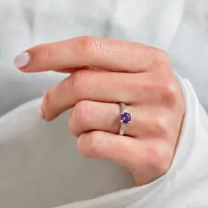 Amethyst twig ring VIOLETTE Thumbnail