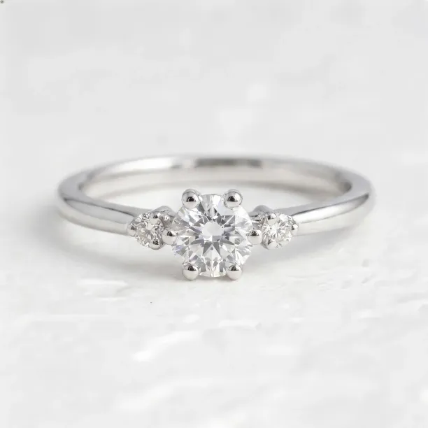Gold engagement ring with diamonds ALICIA Image
