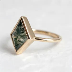 Gold ring with moss agate AUGUSTA Thumbnail