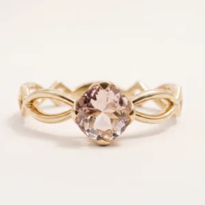 Gold ring with morganite and diamonds QUEENIE