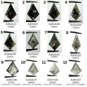 Unusual ring with salt'n'pepper diamond ARROW Thumbnail