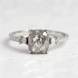 Gold ring with gray diamond salt and pepper CATERINA