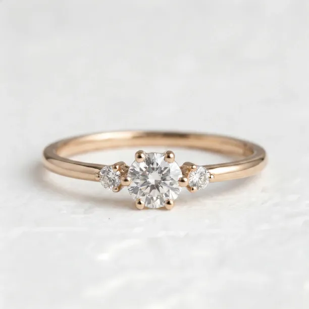Gold engagement ring with diamonds ALICIA Image