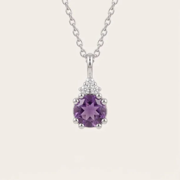 Gold amethyst and diamond pendant LILA Image