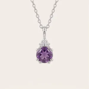 Gold amethyst and diamond pendant LILA Thumbnail