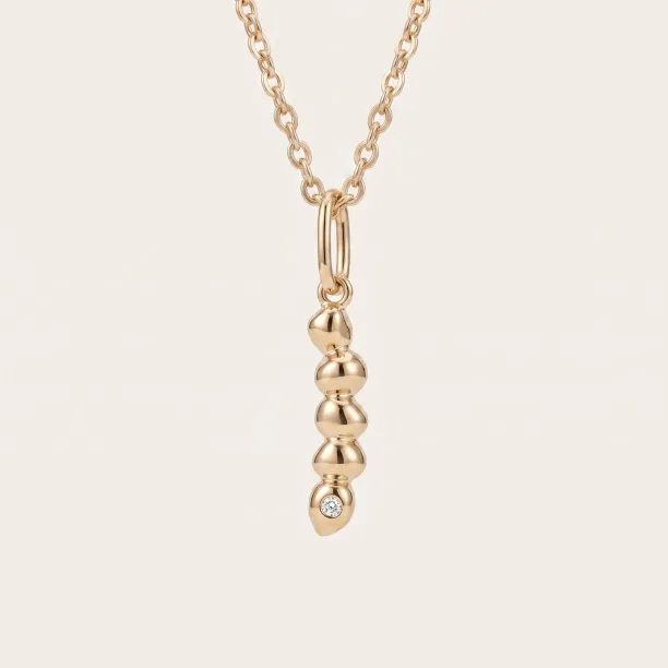 Minimalist gold necklace with diamond CORINNE Image