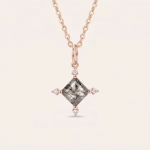 Unique salt and pepper diamond necklace CRESSIDA