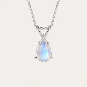 Gold moonstone necklace with diamond LUNA