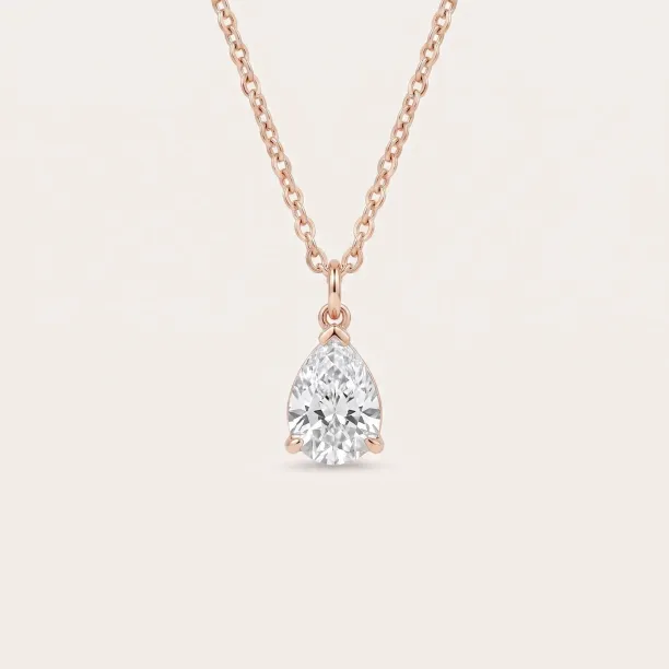 Gold necklace with pear lab created diamond NEO Image
