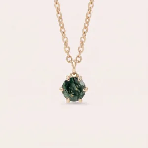 Gold pendant with moss agate MEDA