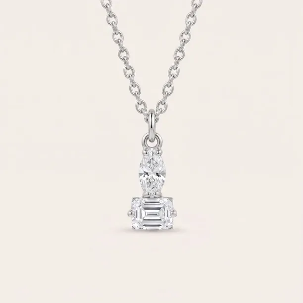 Minimalist necklace with lab-grown diamonds LEONE Image