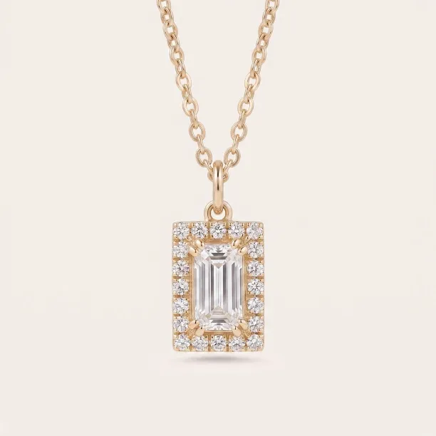 Gold necklace with lab created diamonds GRACIE Image