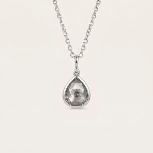 Gold necklace with salt and pepper diamond PERRY Image