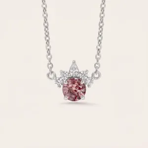 Gold necklace from mineral lepidocrocite and with diamonds PINKIE