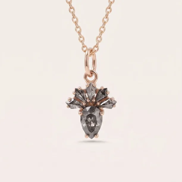 Salt and pepper diamond necklace LONIA Image