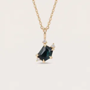 Gold pendant with asymmetrical sapphires and diamonds TRIX