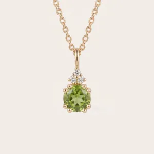 Gold peridot and diamond pendant VERT Thumbnail