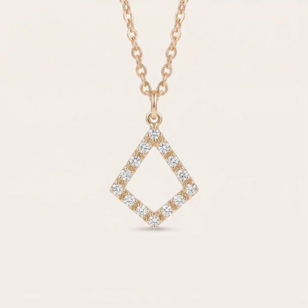 Gold necklace with lab-grown diamond kite pendant HEATHER Image