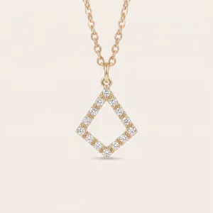 Gold necklace with lab-grown diamond kite pendant HEATHER
