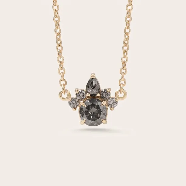 Gold neklace with salt and pepper diamonds ASTRAL Image
