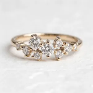 Elegant cluster ring with natural or lab created diamonds CLORÉ Thumbnail
