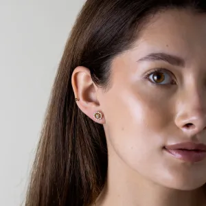 Lab grown diamond earrings with interchangeable gemstone FLORES Thumbnail
