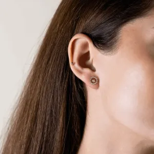 Lab grown diamond earrings with interchangeable gemstone FLORES Thumbnail