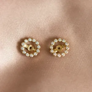 Lab grown diamond earrings with interchangeable gemstone FLORES Thumbnail