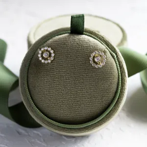 Lab grown diamond earrings with interchangeable gemstone FLORES Thumbnail