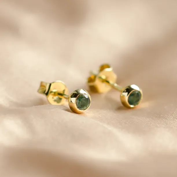 Lab grown diamond earrings with interchangeable gemstone FLORES Image