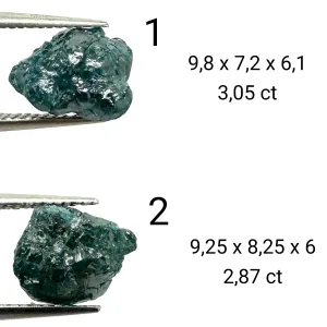 Unusual ring with blue raw diamond MARE Thumbnail