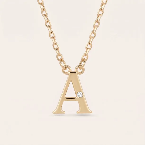 VERTE Name gold diamond pendant Image