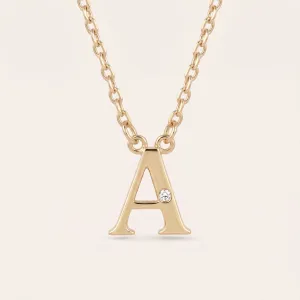 VERTE Name gold diamond pendant